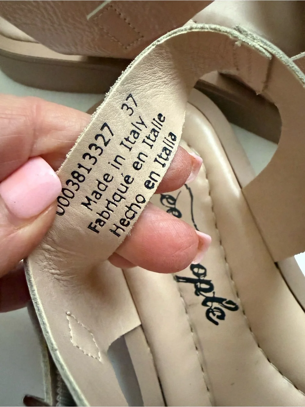 Free People Fisherman Beige Patent Leather Sandals Shoes Women’s Size 37, Italy
